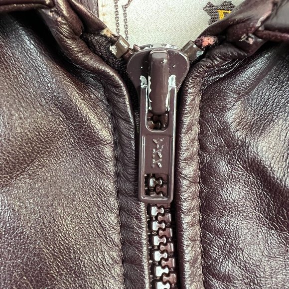 Florence Tanners Leather Jacket 11/12 Women Maroon Biker Zip Up Optional Lining - Picture 8 of 13